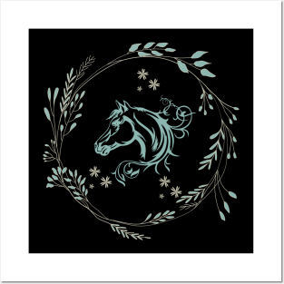 Horse Lover Floral Posters and Art